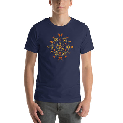 OMTHREAD Pollinator Mandala T-Shirt Monarch Butterfly Bee Sunflower