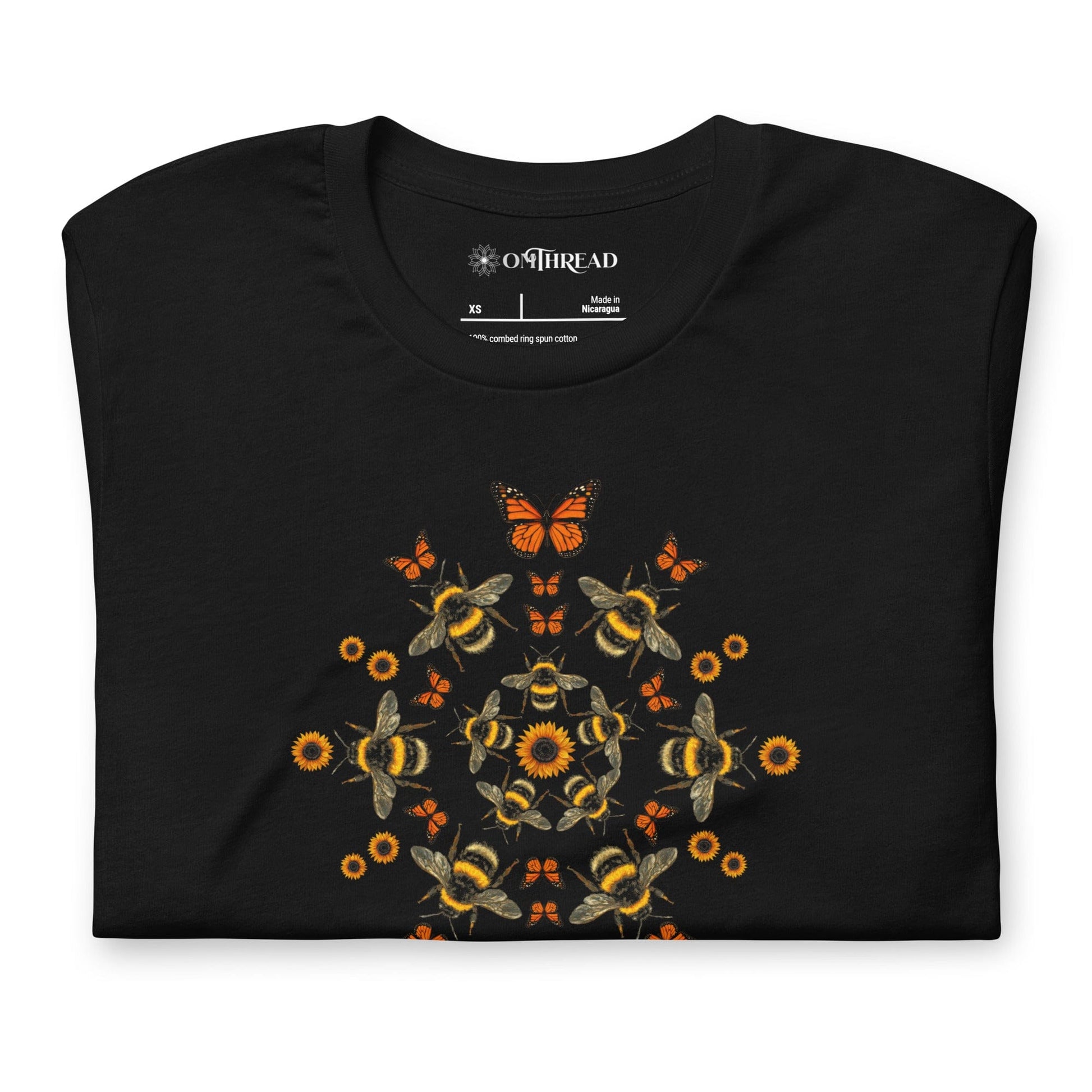 OMTHREAD Pollinators Keep Earth in Bloom Shirt Monarch Butterfly and Bee Nature Tee