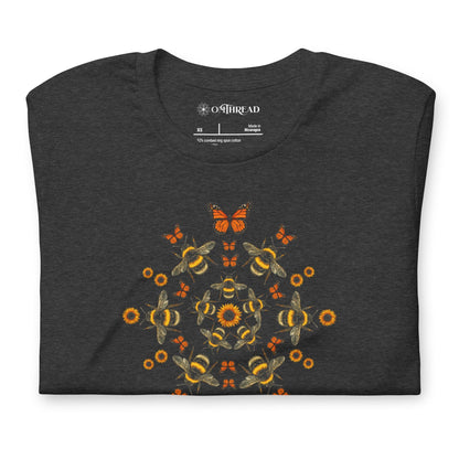 OMTHREAD Pollinators Keep Earth in Bloom Shirt Monarch Butterfly and Bee Nature Tee