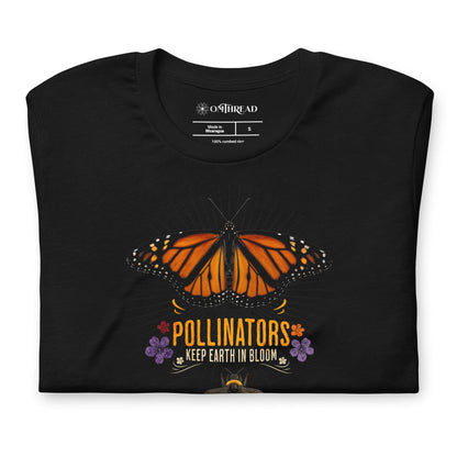 OMTHREAD Pollinators Keep Earth in Bloom T-Shirt Monarch Butterfly and Bee