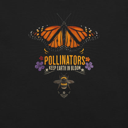 OMTHREAD Pollinators Keep Earth in Bloom T-Shirt Monarch Butterfly and Bee