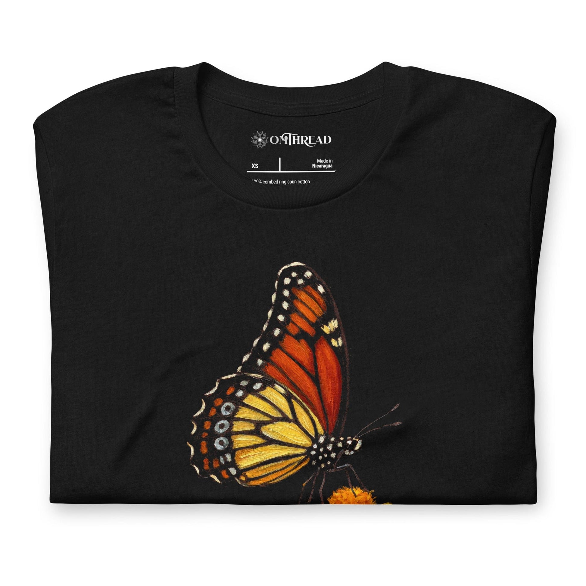 OMTHREAD Pollinators Keep Plants Blooming Monarch Butterfly and Daisy Graphic Tee