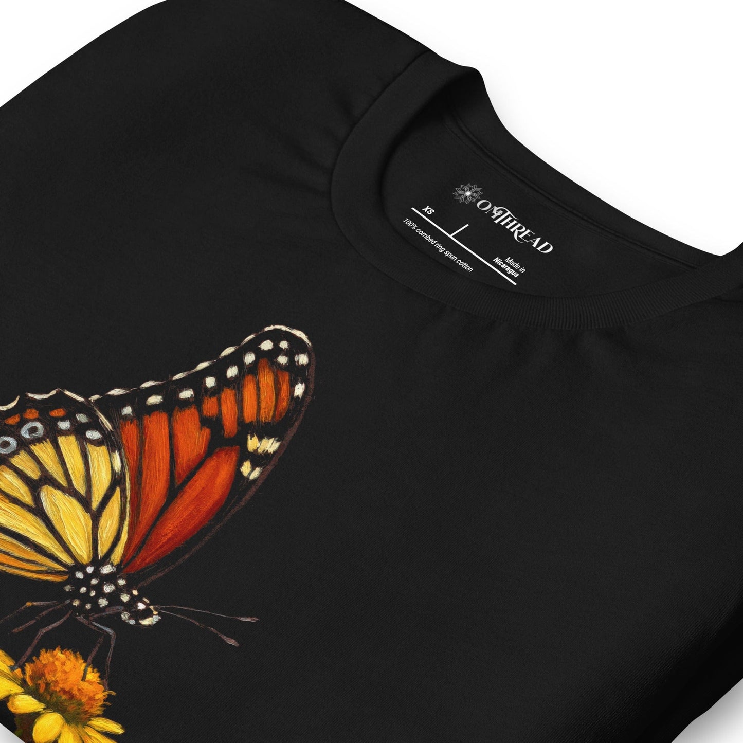 OMTHREAD Pollinators Keep Plants Blooming Monarch Butterfly and Daisy Graphic Tee
