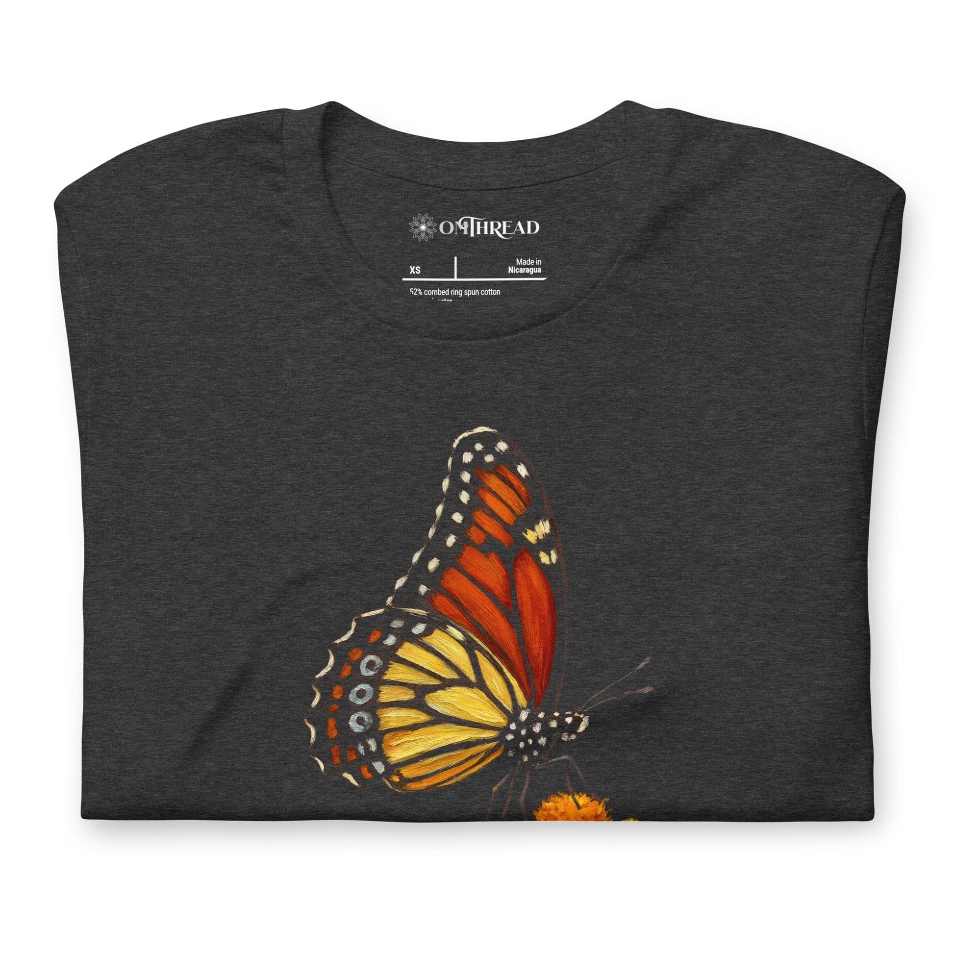 OMTHREAD Pollinators Keep Plants Blooming Monarch Butterfly and Daisy Graphic Tee