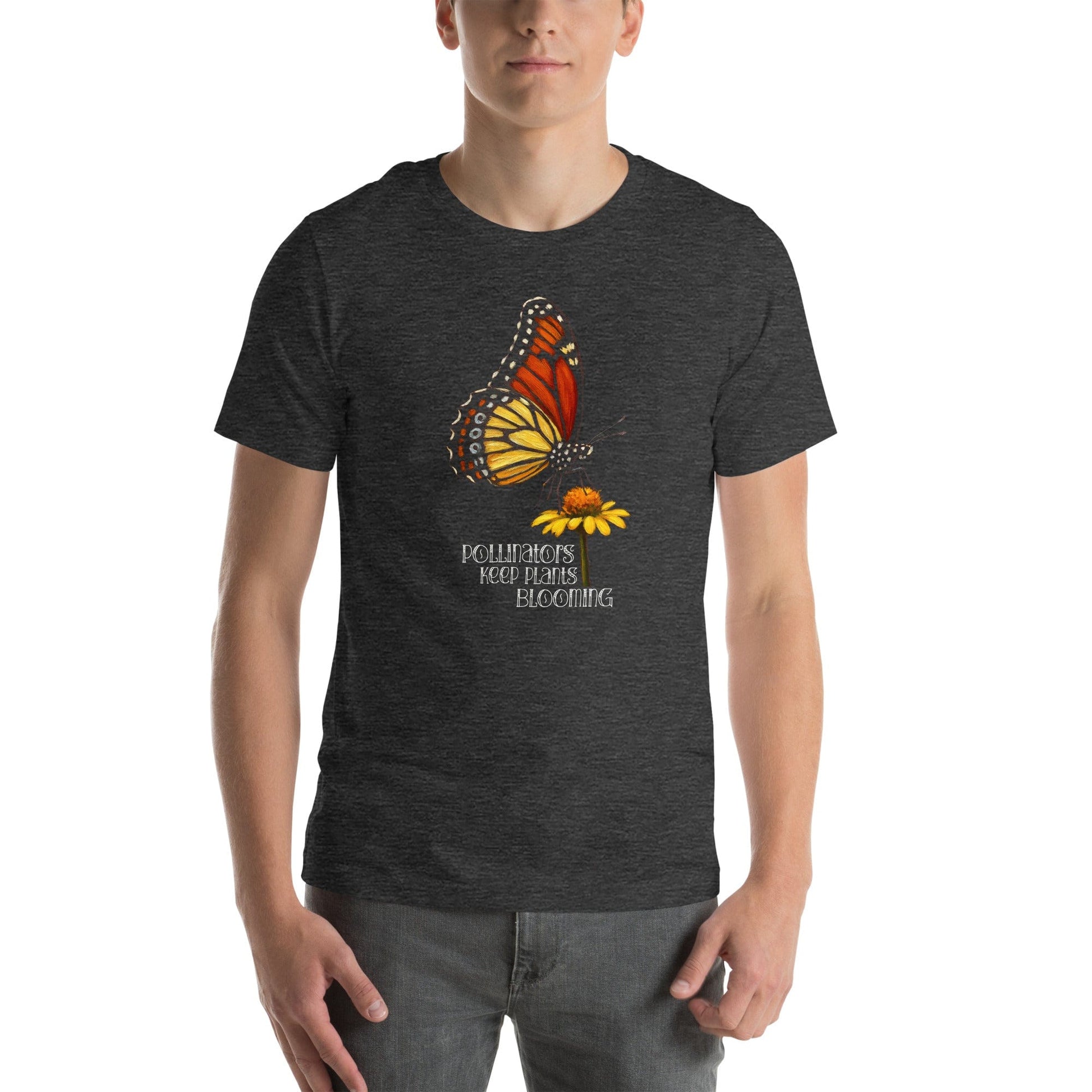 OMTHREAD Pollinators Keep Plants Blooming Monarch Butterfly and Daisy Graphic Tee