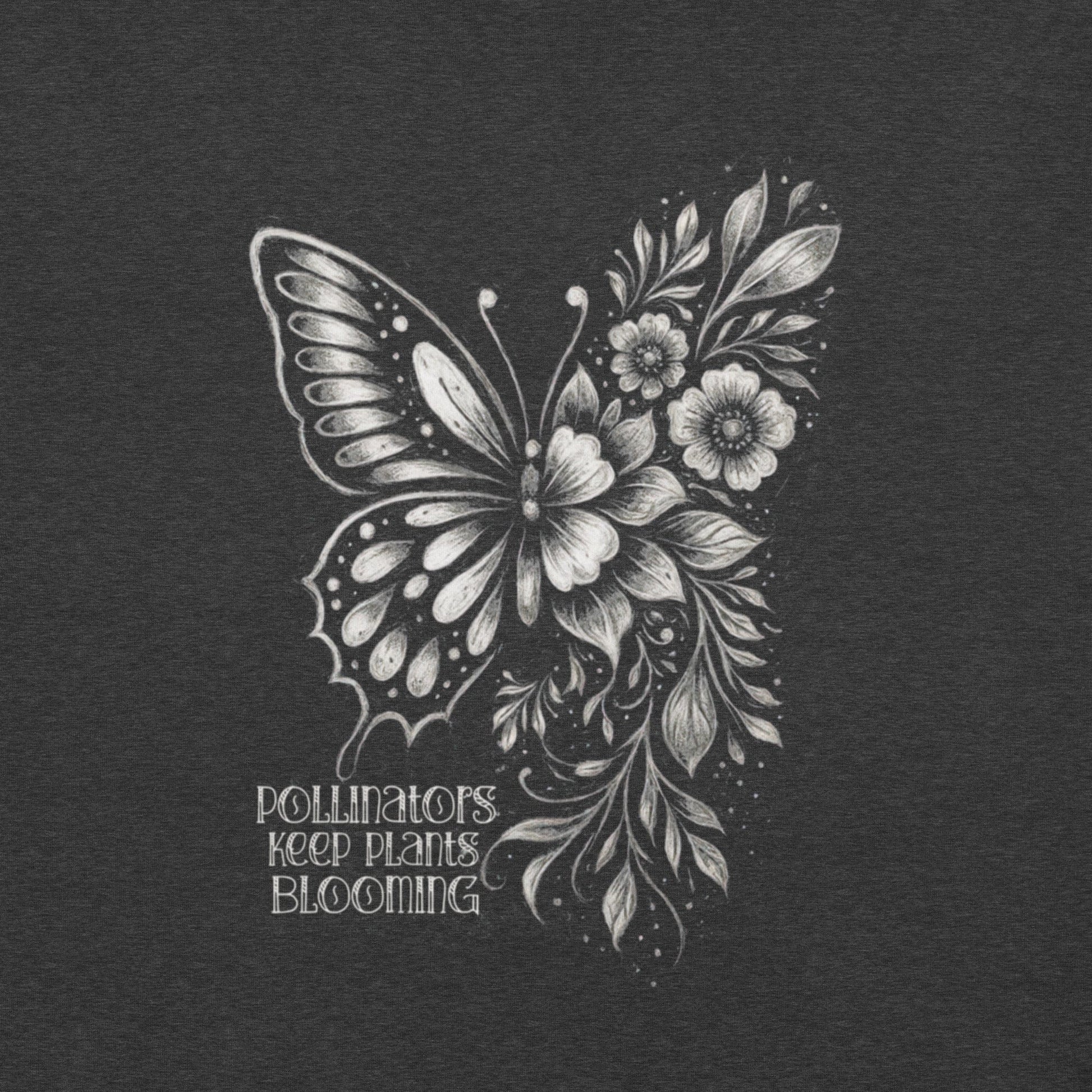 OMTHREAD Pollinators Keep Plants Blooming T-Shirt Nature Conservation Butterfly Floral Design