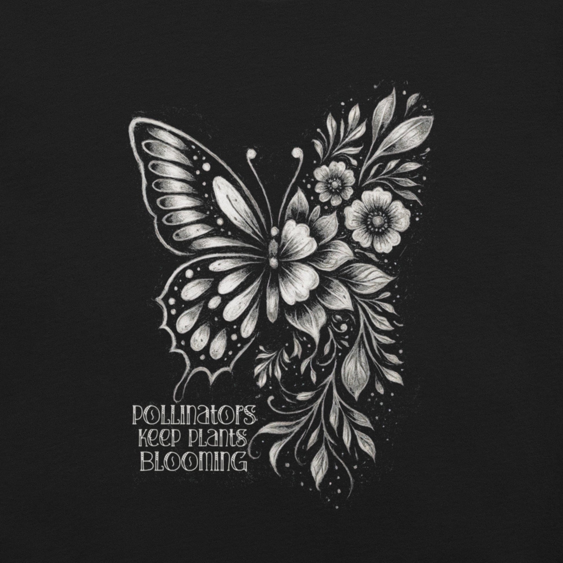 OMTHREAD Pollinators Keep Plants Blooming T-Shirt Nature Conservation Butterfly Floral Design