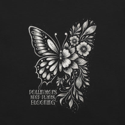OMTHREAD Pollinators Keep Plants Blooming T-Shirt Nature Conservation Butterfly Floral Design