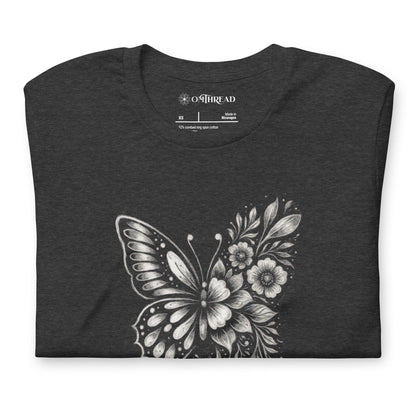 OMTHREAD Pollinators Keep Plants Blooming T-Shirt Nature Conservation Butterfly Floral Design