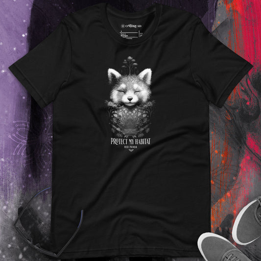 OMTHREAD Protect My Habitat Red Panda T-Shirt, Wildlife Conservation Shirt, Gift for Animal Lovers