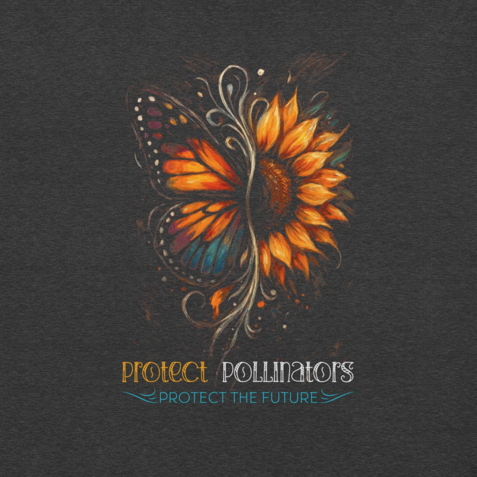OMTHREAD Protect Pollinators Protect the Future Monarch Butterfly and Sunflower Shirt