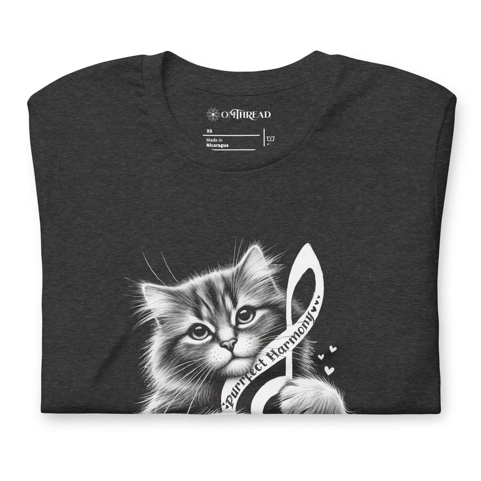 OMTHREAD Purrfect Harmony Cat T-Shirt | Musical Cat Lover Tee