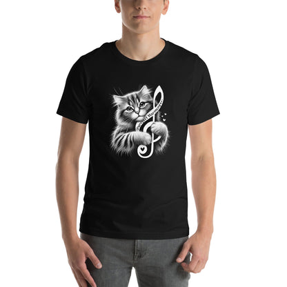 OMTHREAD Purrfect Harmony Cat T-Shirt | Musical Cat Lover Tee