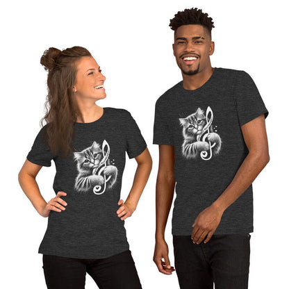 OMTHREAD Purrfect Harmony Cat T-Shirt | Musical Cat Lover Tee