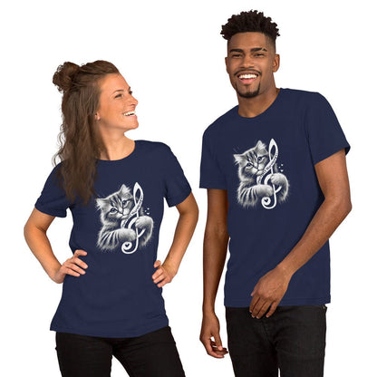OMTHREAD Purrfect Harmony Cat T-Shirt | Musical Cat Lover Tee