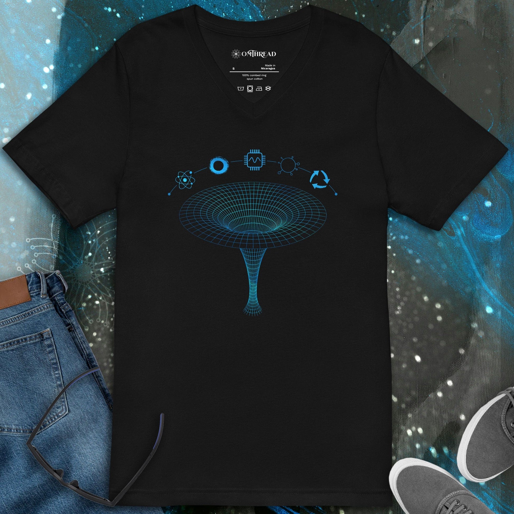 OMTHREAD QMM Blue Print Unisex V-Neck Unisex T-Shirt