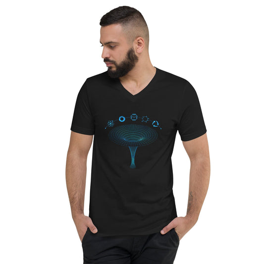 OMTHREAD QMM Blue Print Unisex V-Neck Unisex T-Shirt