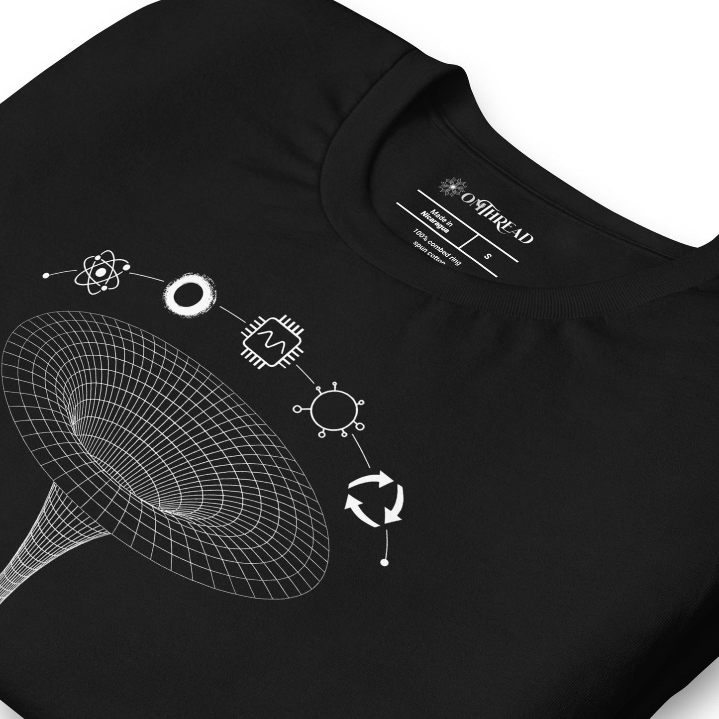 OMTHREAD QMM White Print Crew Neck Unisex T-Shirt