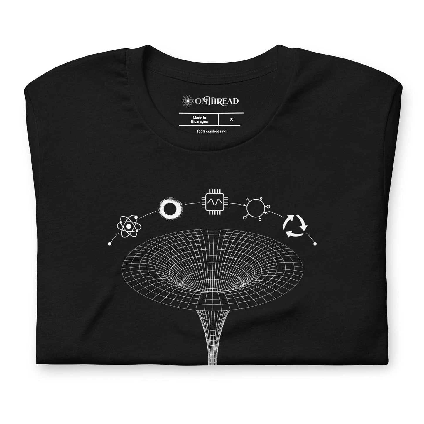 OMTHREAD QMM White Print Crew Neck Unisex T-Shirt