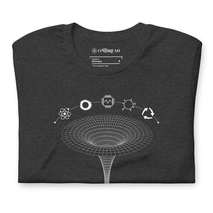 OMTHREAD QMM White Print Crew Neck Unisex T-Shirt