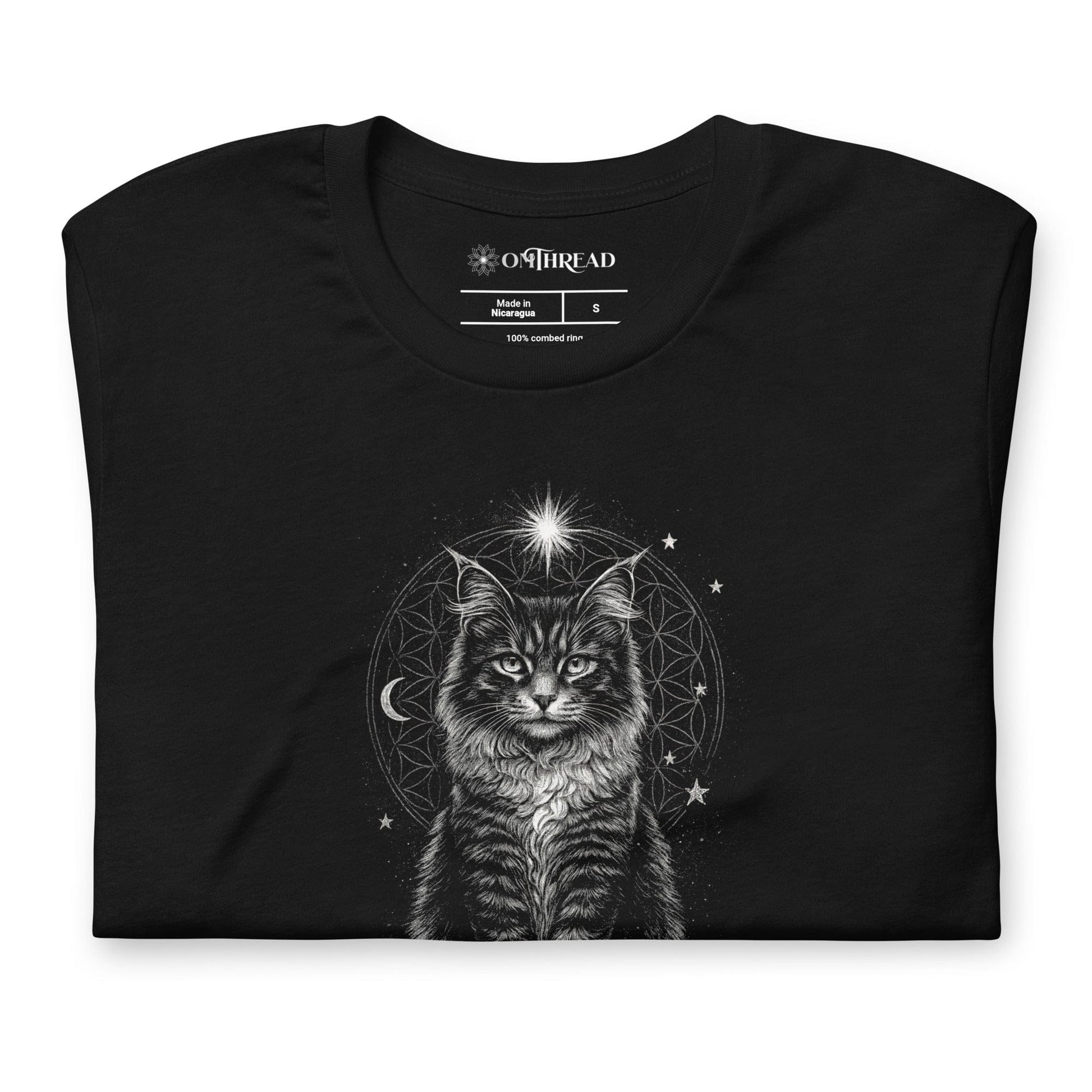 OMTHREAD Quietly Empowered by Cats and Meditation Celestial Cat T-Shirt