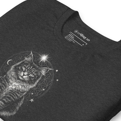 OMTHREAD Quietly Empowered by Cats and Meditation Celestial Cat T-Shirt
