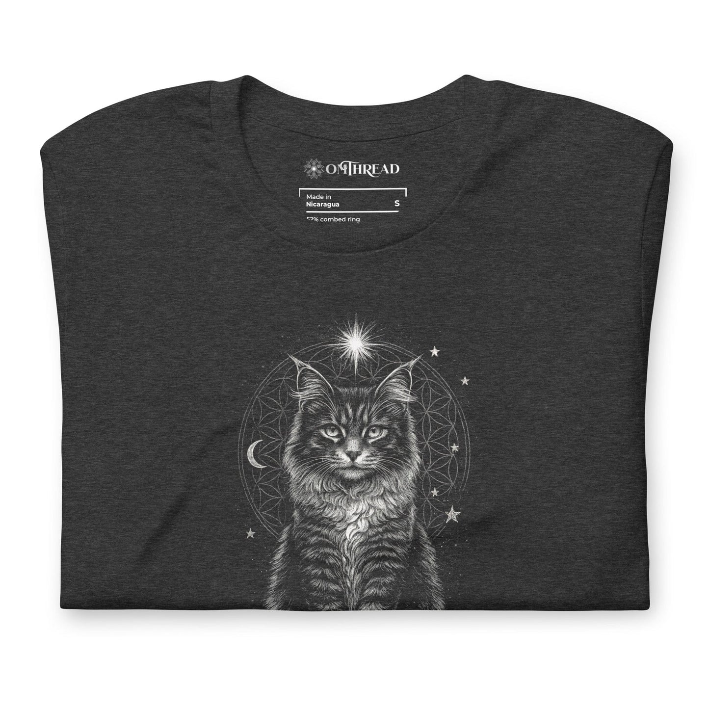 OMTHREAD Quietly Empowered by Cats and Meditation Celestial Cat T-Shirt