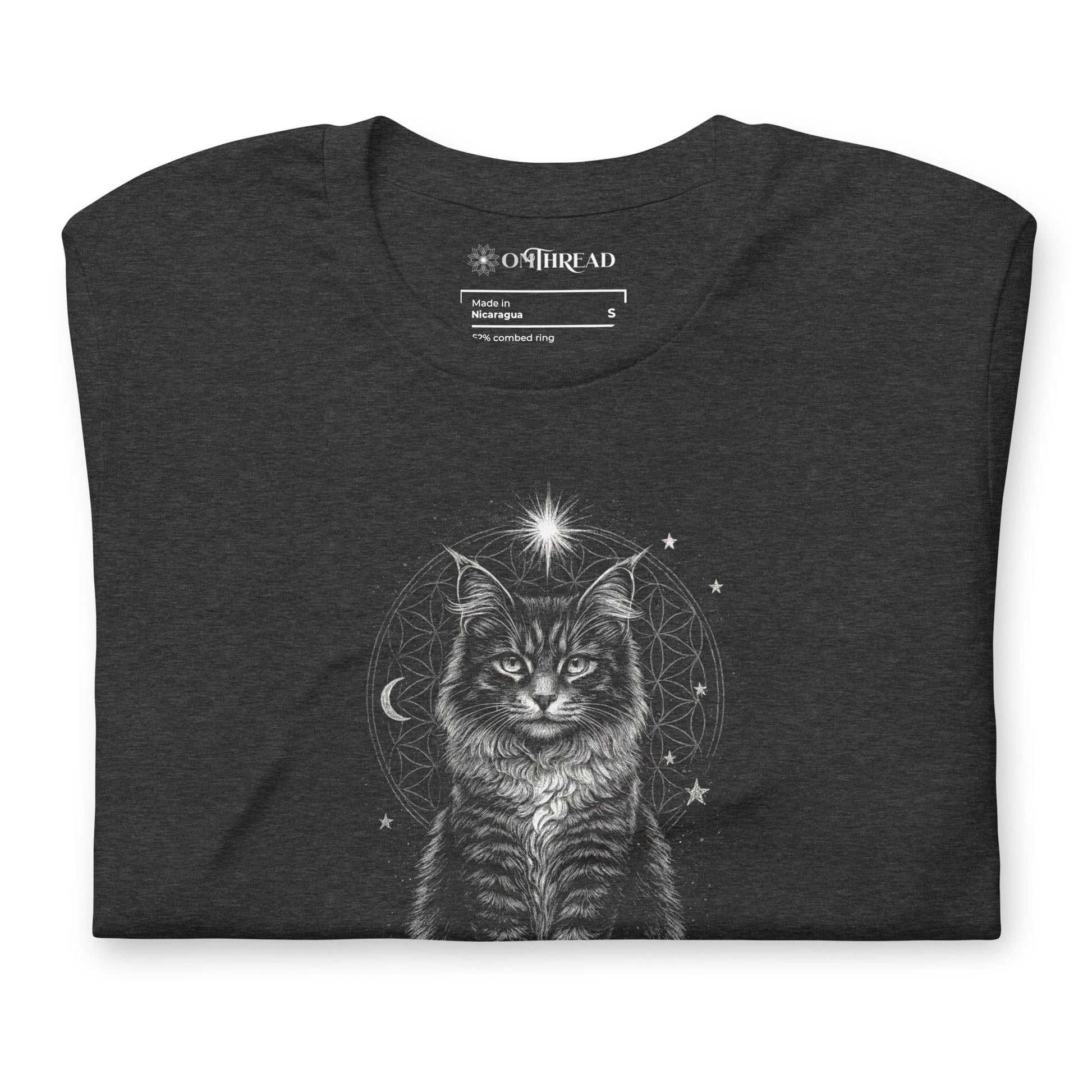 OMTHREAD Quietly Empowered by Cats and Meditation Celestial Cat T-Shirt