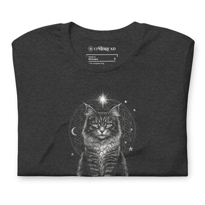 OMTHREAD Quietly Empowered by Cats and Meditation Celestial Cat T-Shirt
