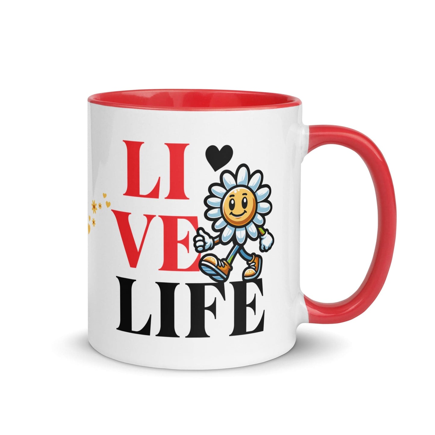 OMTHREAD Red / 11 oz Love Life. Live Life - Mug with Color Inside