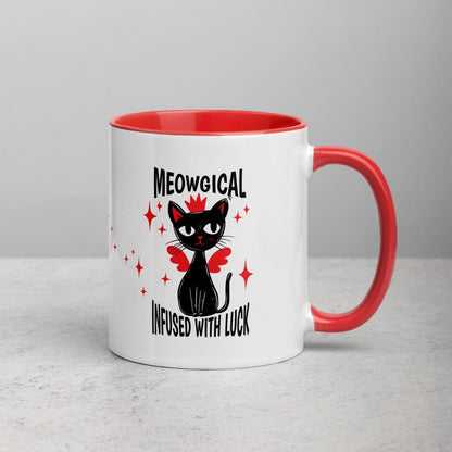 OMTHREAD Red / 11 oz Meowgical Cat Infused with Magic - Mug with Color Inside