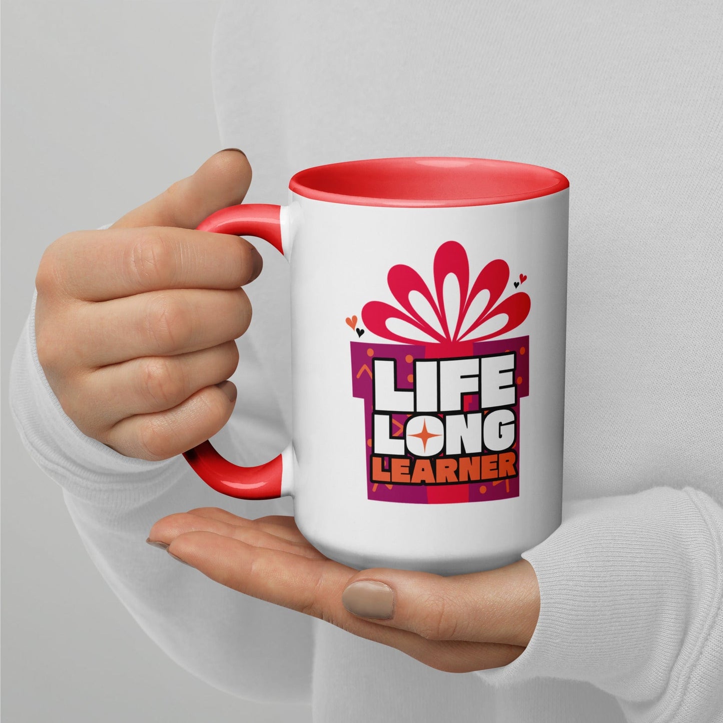 OMTHREAD Red / 15 oz Life Long Learner - Mug with Color Inside