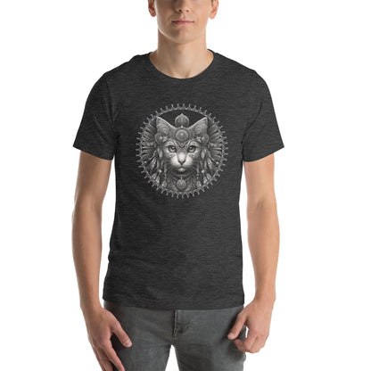 OMTHREAD Sacred Mandala Shaman Cat T-Shirt | Spiritual Cat Lover Tee