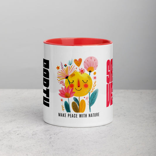 OMTHREAD Save Earth. Make Peace with Nature - Mug with Color Inside