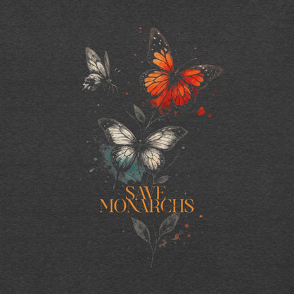 OMTHREAD Save Monarchs Butterfly Shirt Floral Pollinator Conservation Tee by OMThread