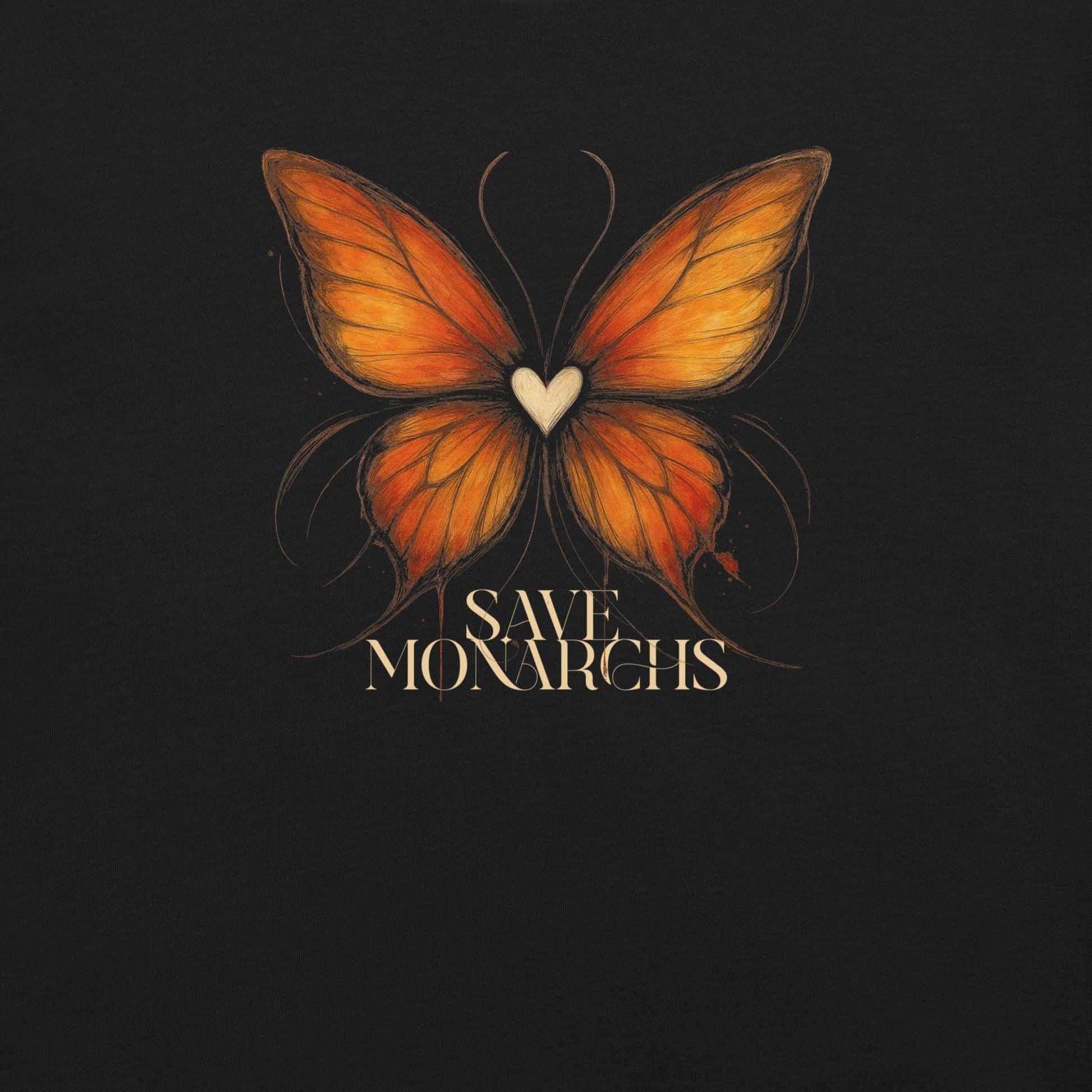 OMTHREAD Save Monarchs Heart Butterfly Shirt Nature Conservation Tee by OMThread