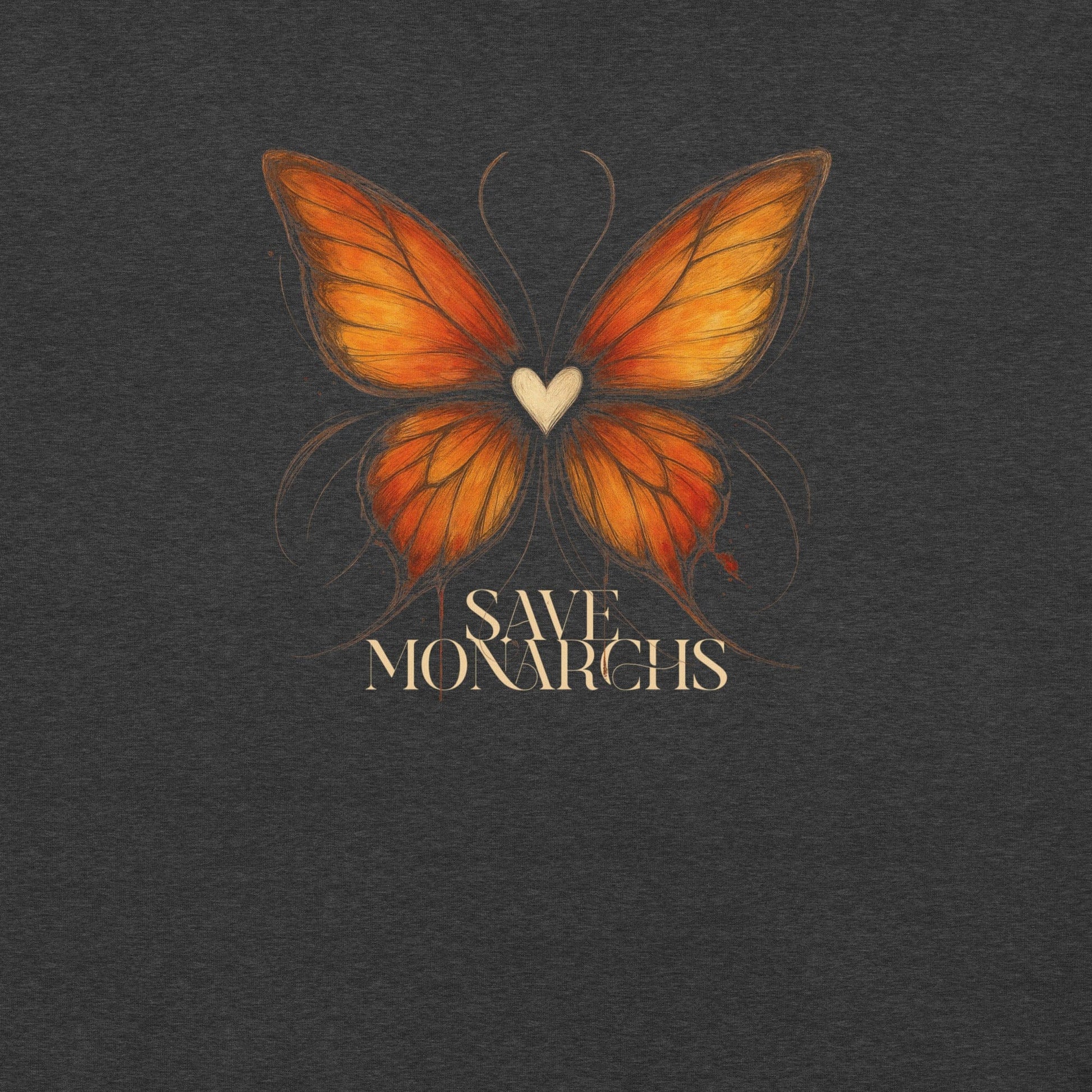 OMTHREAD Save Monarchs Heart Butterfly Shirt Nature Conservation Tee by OMThread