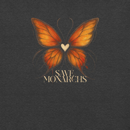 OMTHREAD Save Monarchs Heart Butterfly Shirt Nature Conservation Tee by OMThread
