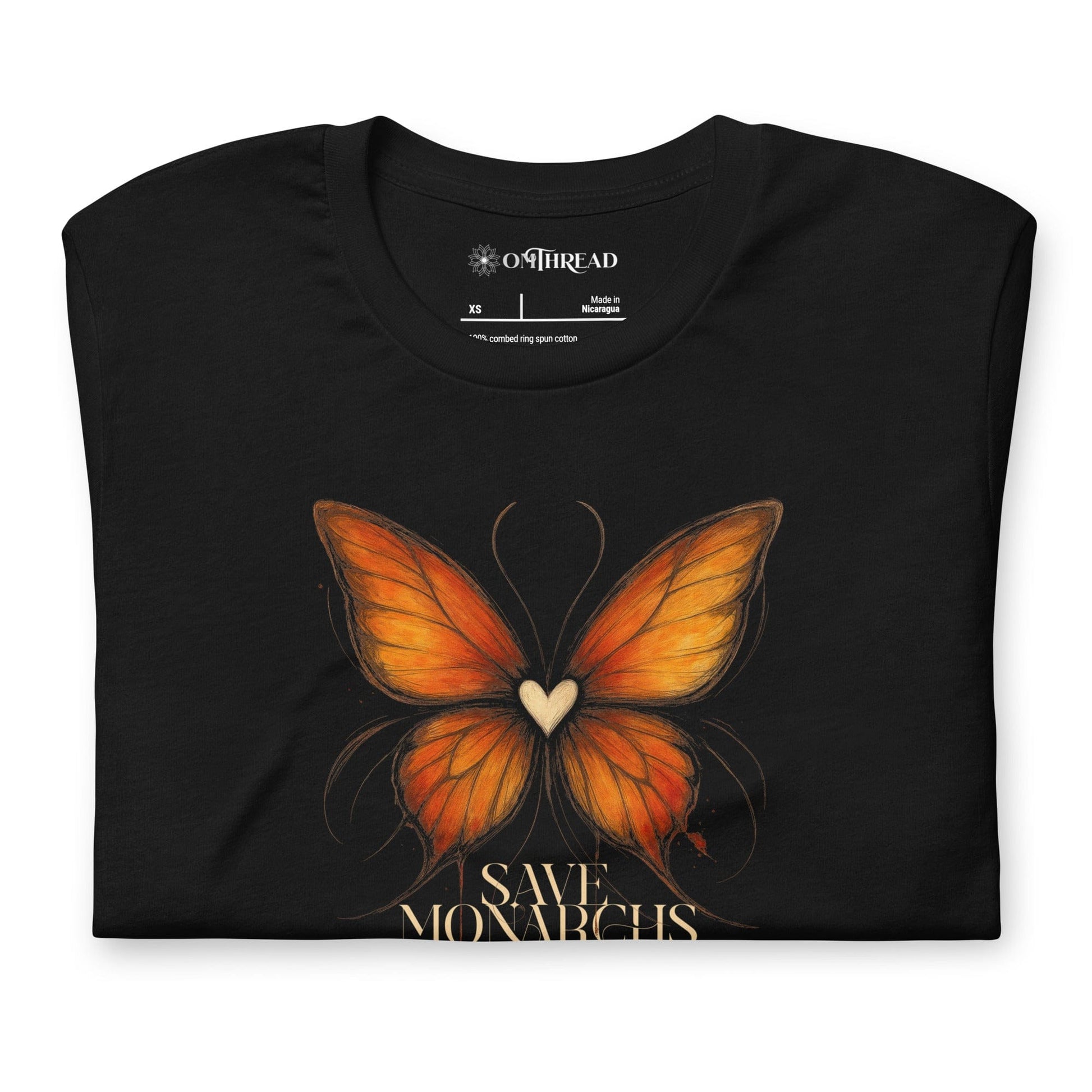 OMTHREAD Save Monarchs Heart Butterfly Shirt Nature Conservation Tee by OMThread