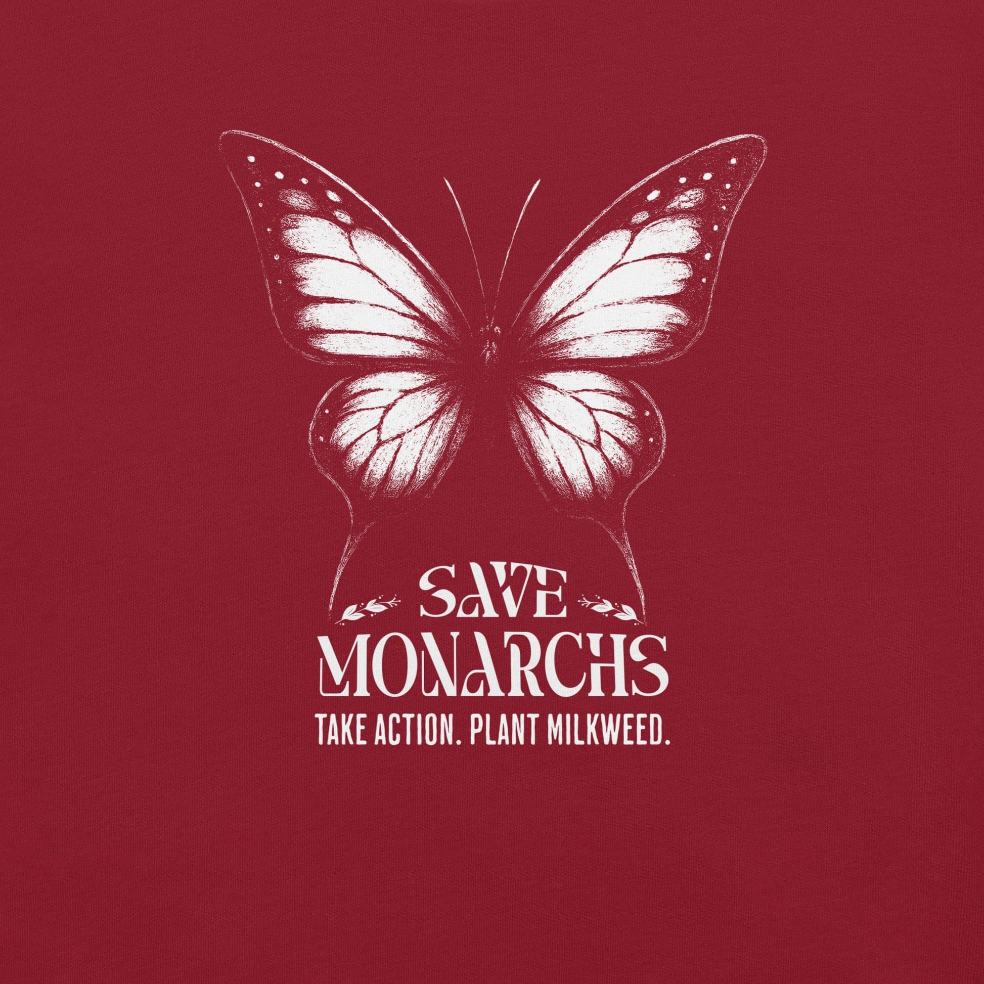 OMTHREAD Save Monarchs Shirt Black and White Butterfly Conservation Tee