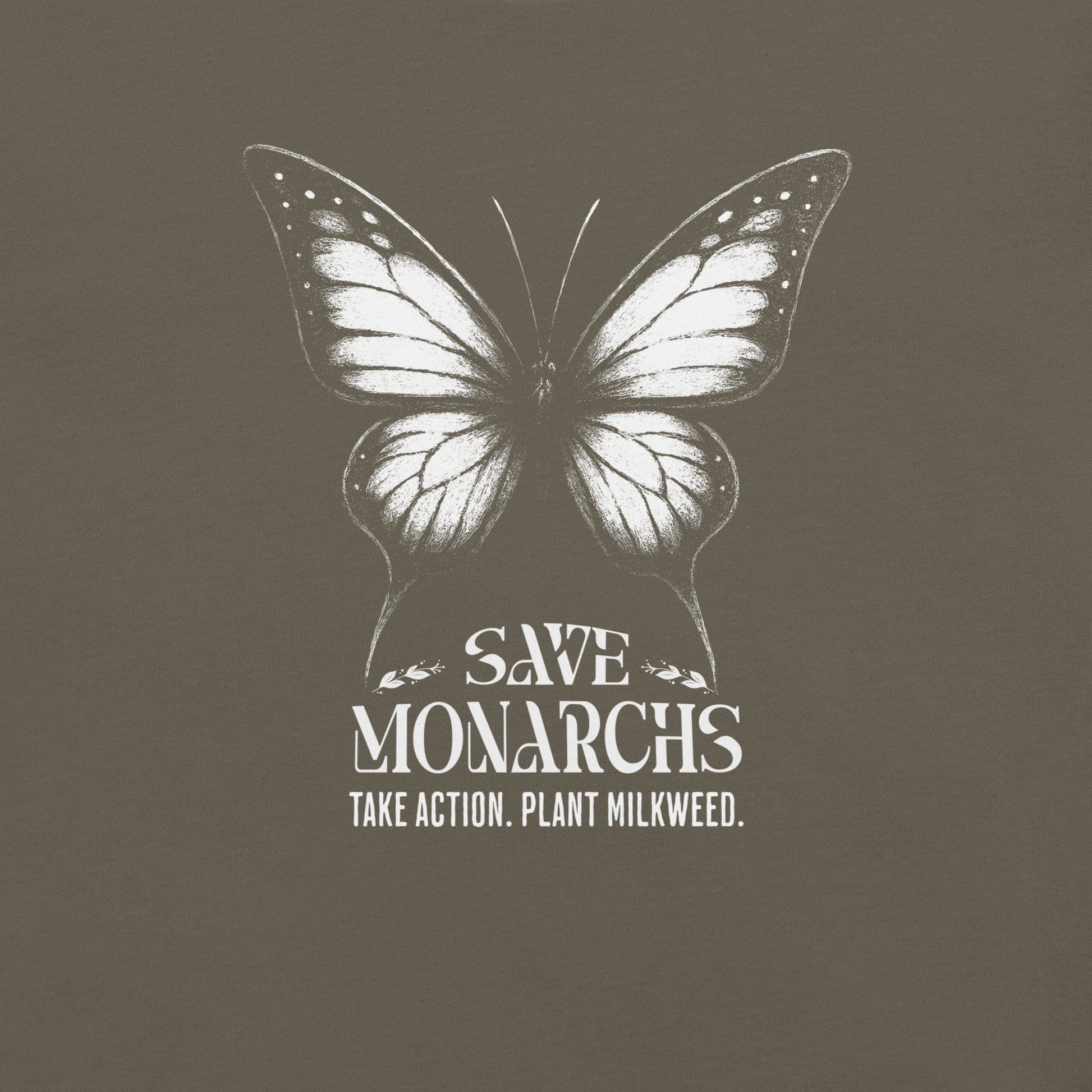 OMTHREAD Save Monarchs Shirt Black and White Butterfly Conservation Tee