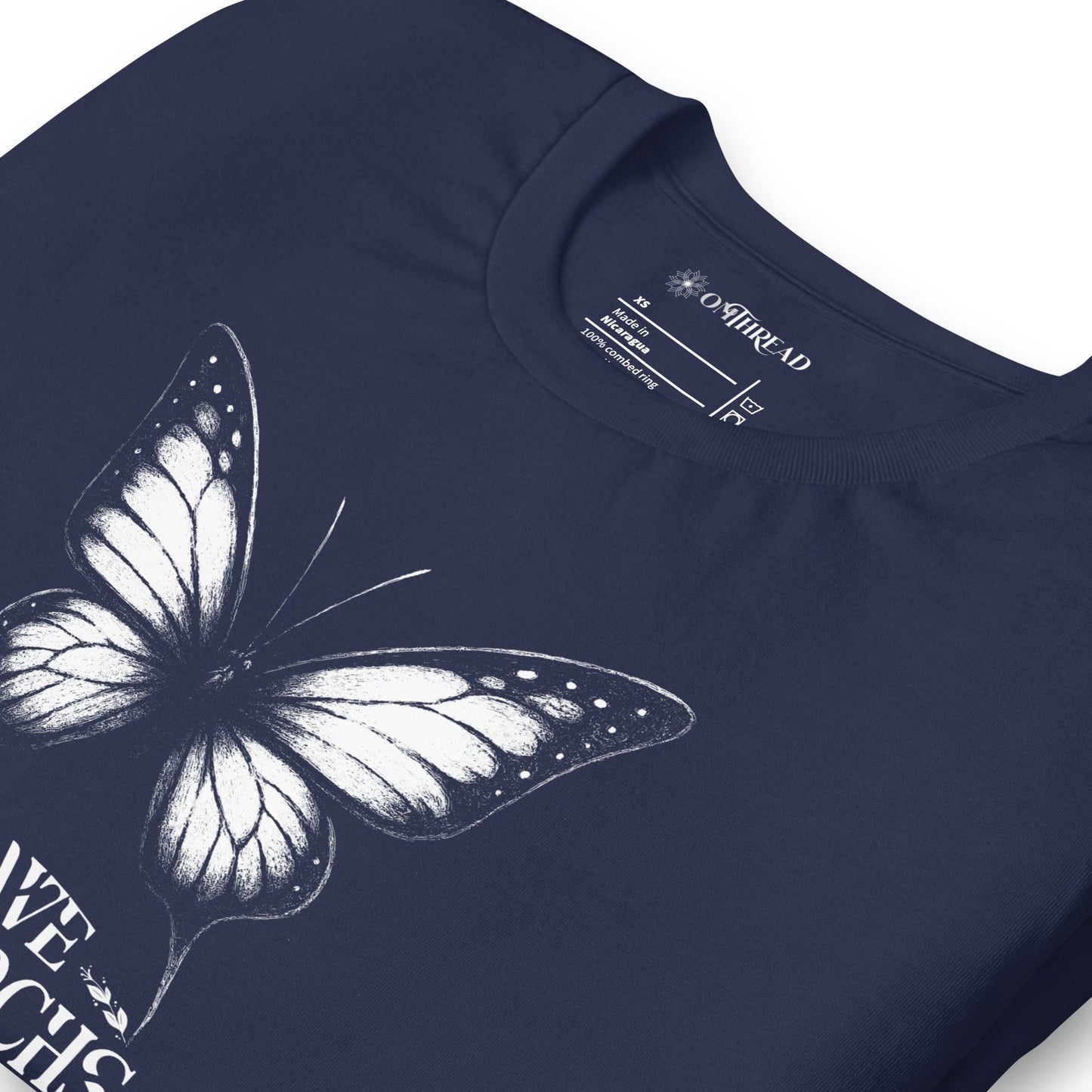 OMTHREAD Save Monarchs Shirt Black and White Butterfly Conservation Tee
