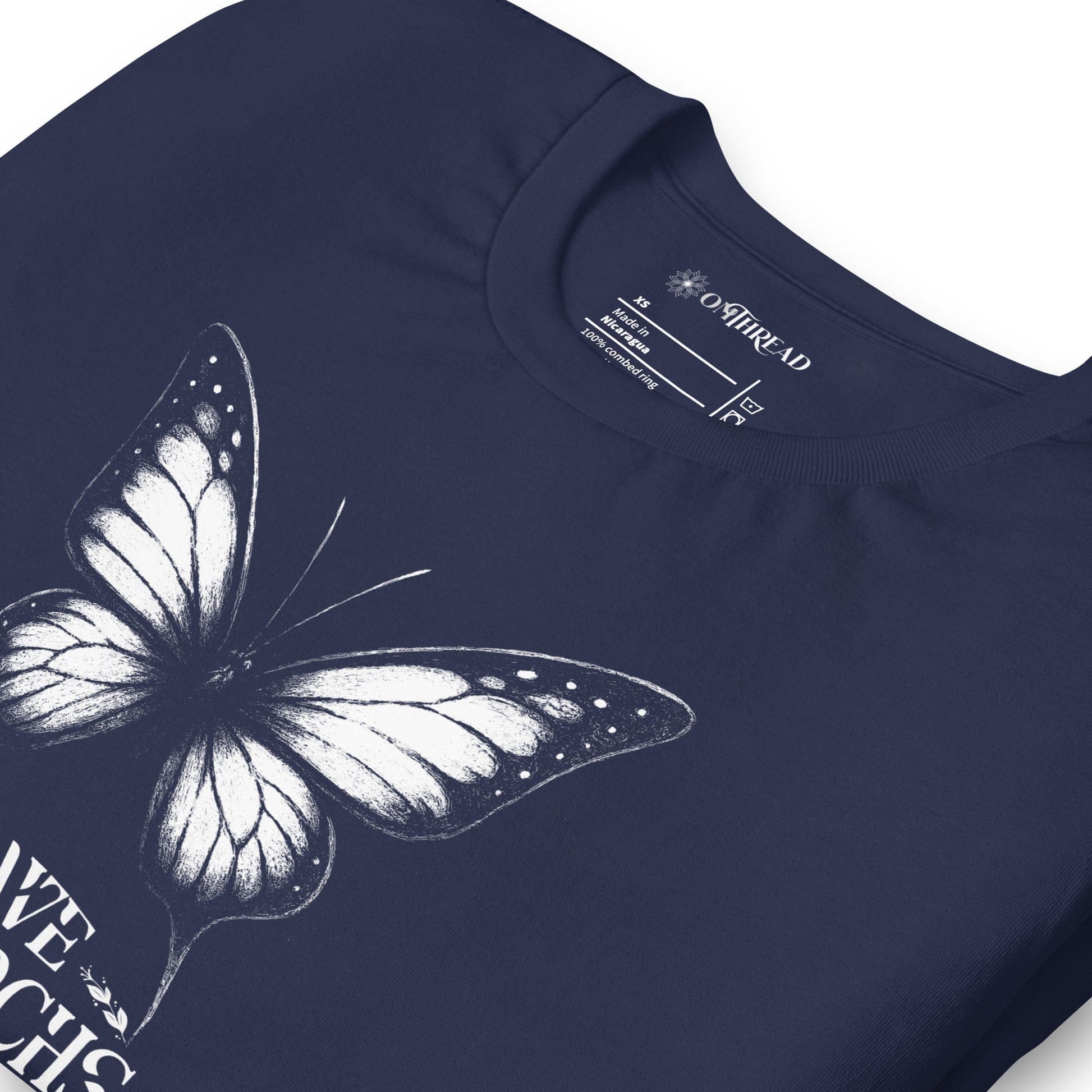 OMTHREAD Save Monarchs Shirt Black and White Butterfly Conservation Tee