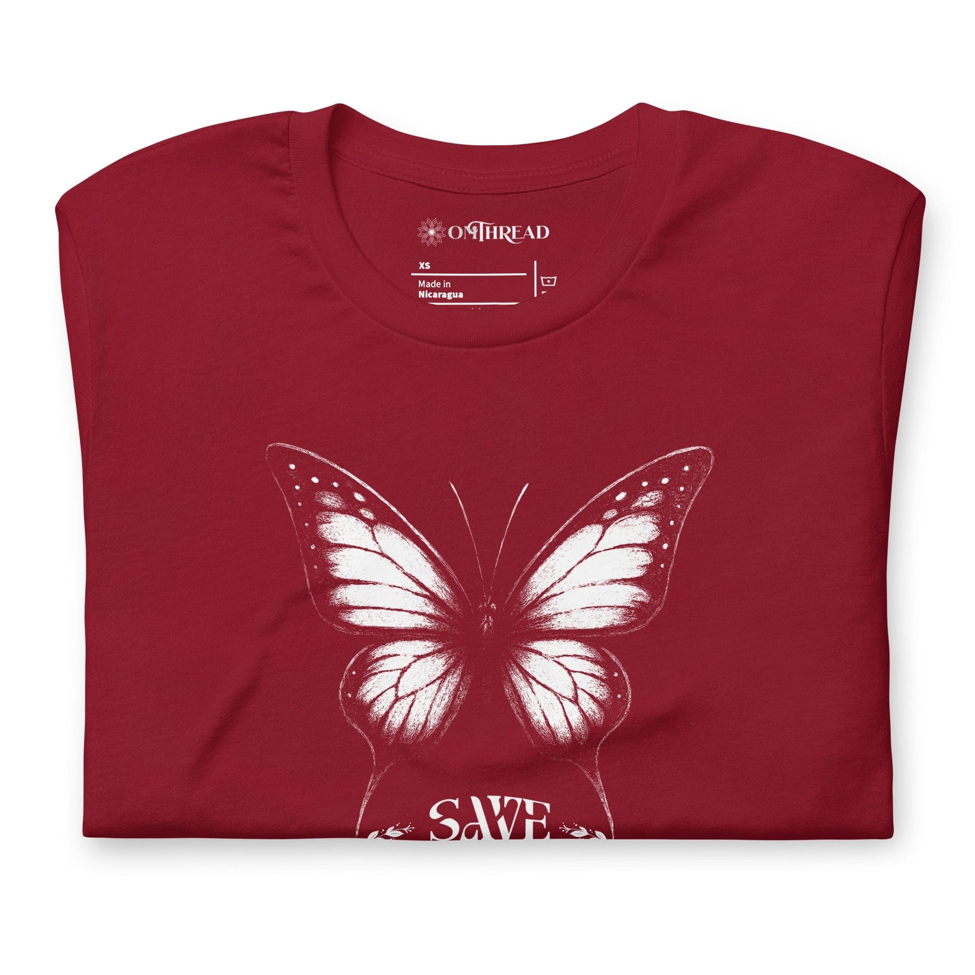 OMTHREAD Save Monarchs Shirt Black and White Butterfly Conservation Tee