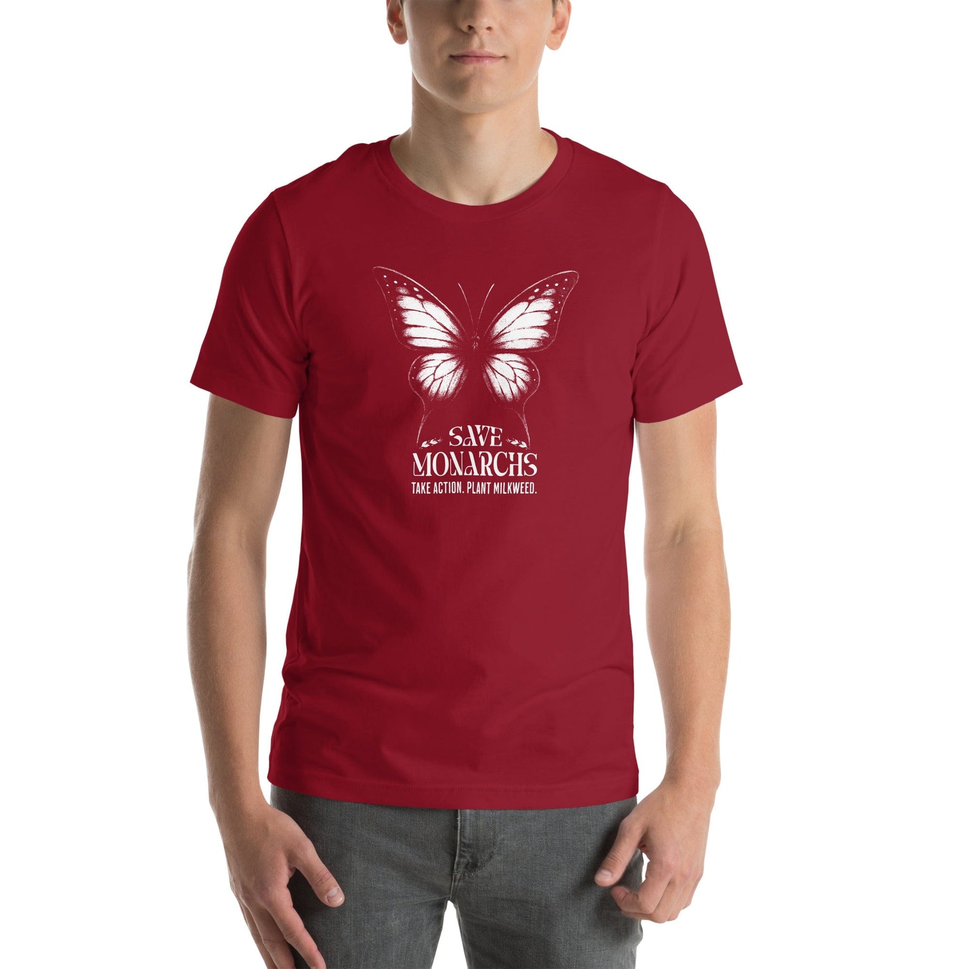 OMTHREAD Save Monarchs Shirt Black and White Butterfly Conservation Tee