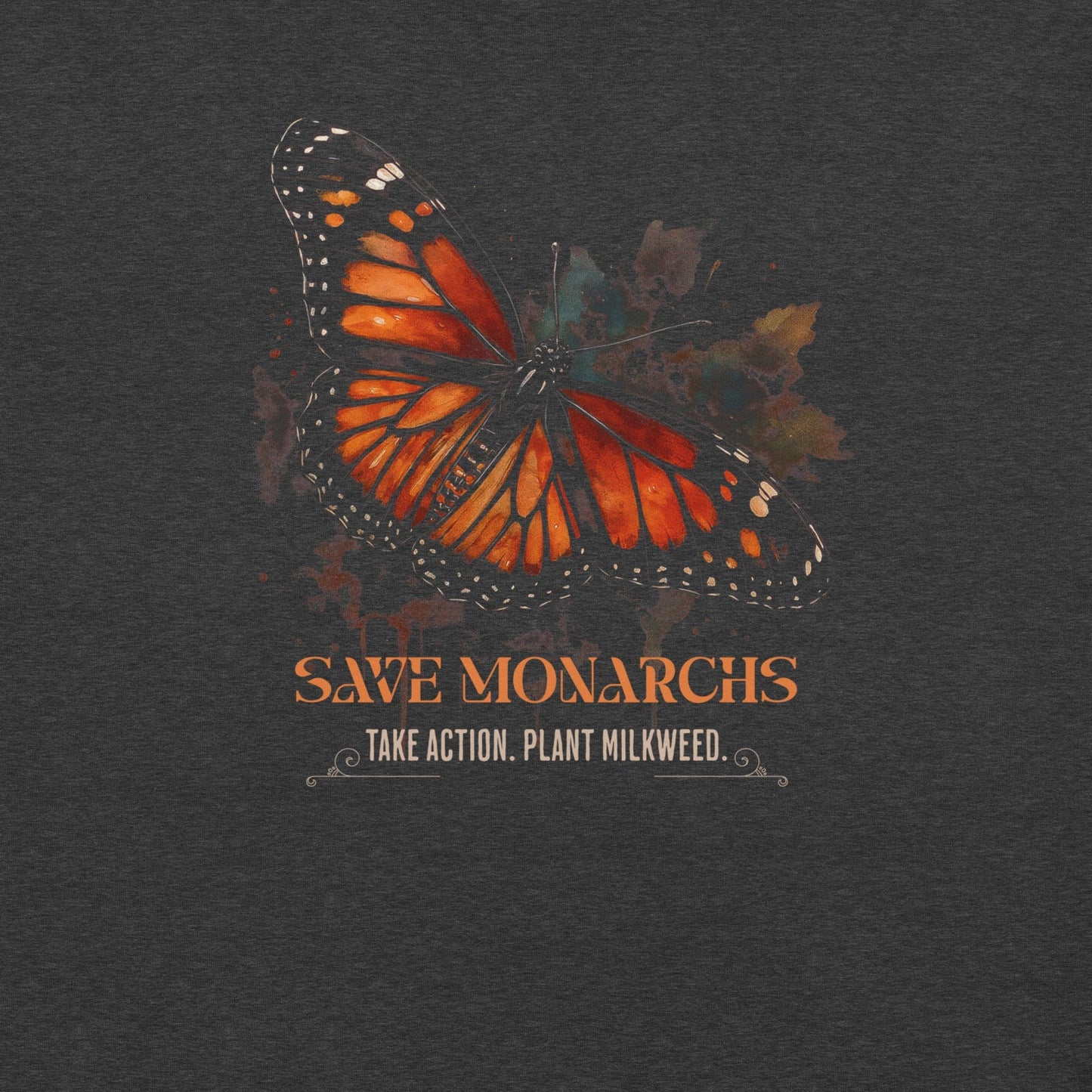 OMTHREAD Save Monarchs Shirt Plant Milkweed Butterfly Conservation Tee
