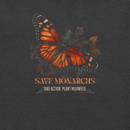 OMTHREAD Save Monarchs Shirt Plant Milkweed Butterfly Conservation Tee