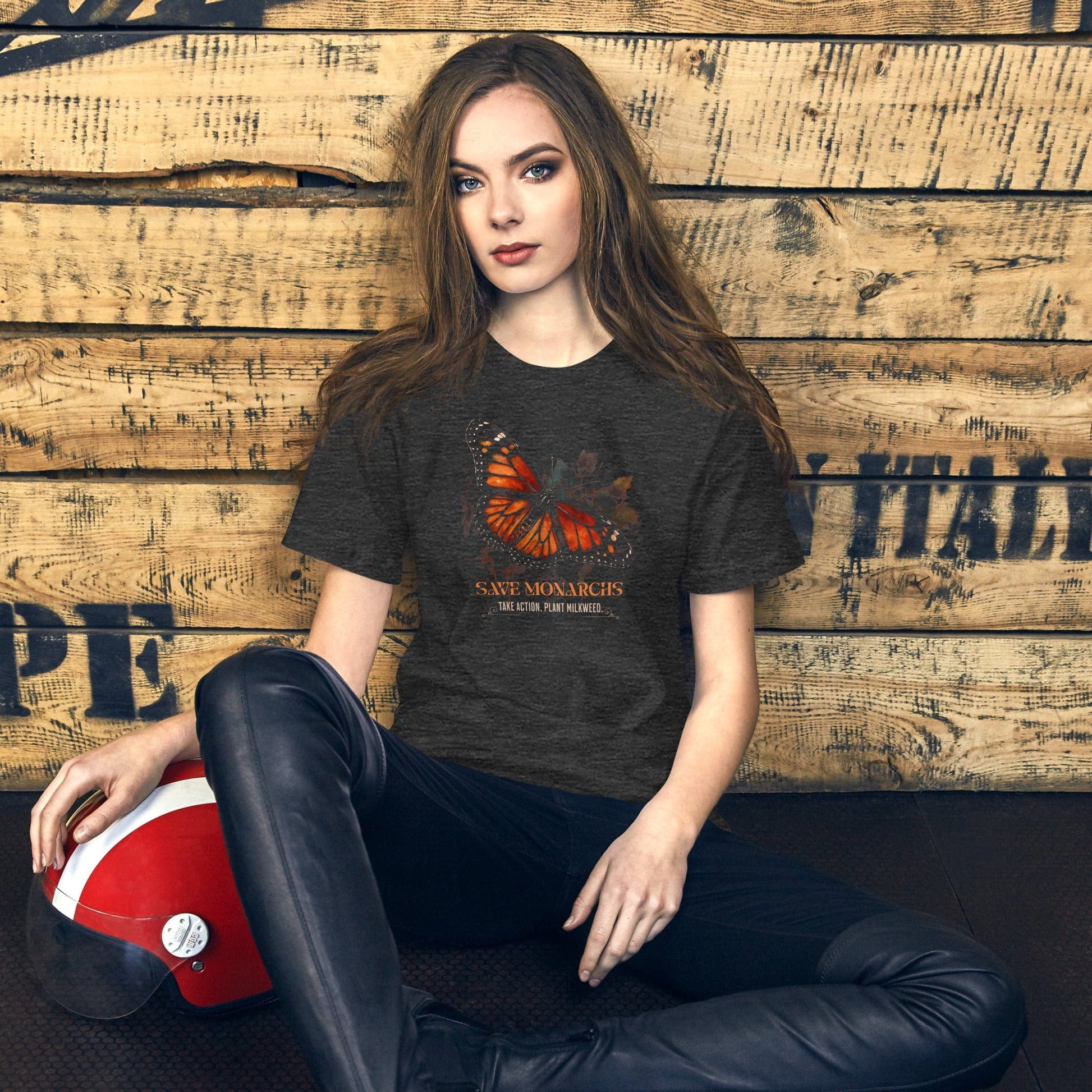 OMTHREAD Save Monarchs Shirt Plant Milkweed Butterfly Conservation Tee
