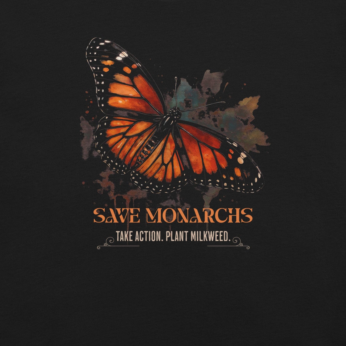 OMTHREAD Save Monarchs Shirt Plant Milkweed Butterfly Conservation Tee