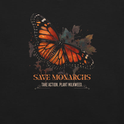 OMTHREAD Save Monarchs Shirt Plant Milkweed Butterfly Conservation Tee